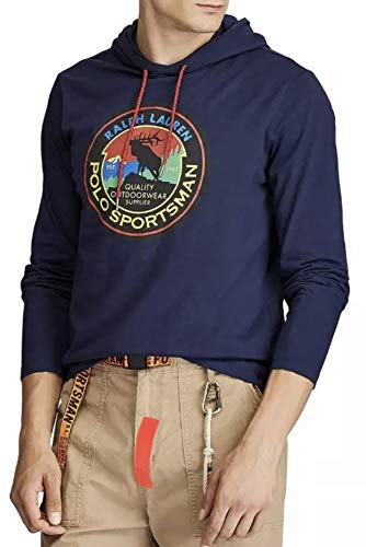 Polo Ralph Lauren Men's Hooded Jersey Sportsman T-Shirt (Navy, Medium)3