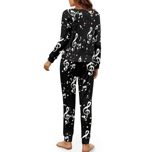 Image of Women's Pajamas Set Soft 2 Piece Loungewear Long Sleeve Pj Set Matching Sleepwear with Pockets for Women Plus Size