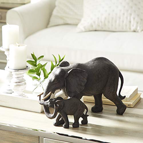 Deco 79 Resin Elephant Sculpture, 14" X 5" X 9", Brown #TOP4