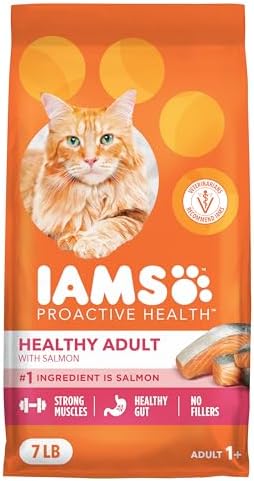 IAMS Proactive Health Dry Cat Food, Healthy Cat Food Dry Recipe for Adults, Salmon, 7 lb. Bag