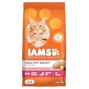 IAMS Proactive Health Adult Healthy Dry Cat Food with Real Salmon, 7 lb. Bag