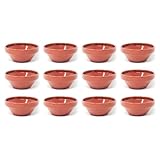 Acan Tradineur - Pack de 12 cuencos de barro cocido, boles, tazones para servir aperitivos, desayuno - 16 x 7 cm