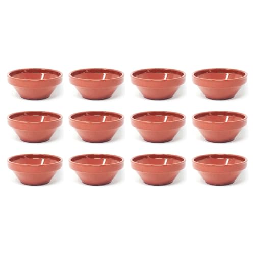 Acan Tradineur - Pack de 12 cuencos de barro cocido, boles, tazones para servir aperitivos, desayuno - 16 x 7 cm