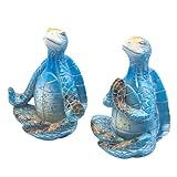 Wondrokey Zen Meditation Turtle Decor - 3.8 Inch Hand-Painted Resin Sea Turtle Statue for Yoga Lovers, Beach Home & Office Desk Decor