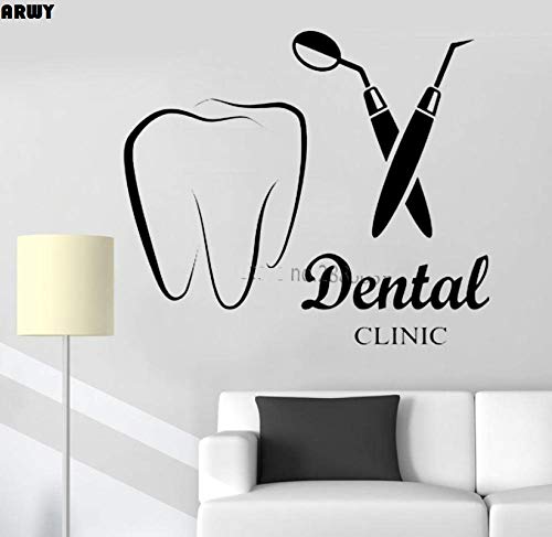 Dental Wall Stickers for Clinic Dental Clinic Logo Wall Decal Dental Wall Stickers Vinyl Teeth Clinic Wall Decor Tooth Sign DIY Paste Murals Poster (65X56Cm)-image-36