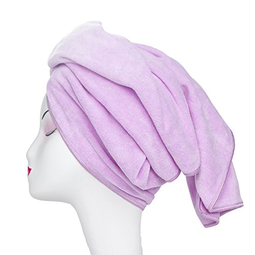 Microfiber Hair Towel Tancano Anti Frizz Hair Wrap Super Absorbent Curly Hair Drying Towel 23.6''X47'' Large Multifunction Towel For Bath Spa Makeup, Light Purple #TOP1