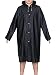 Mudder Portable Raincoat Rain Poncho with Hoods and Sleeves (Black,Adult Raincoat)
