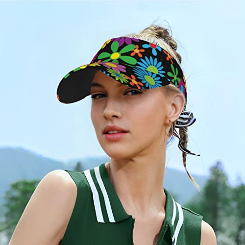 Hippie Flowers Sport Sun Visor Hats Twill Ball Adjustable Baseball Cap Ball Caps For Women And Men #TOP5