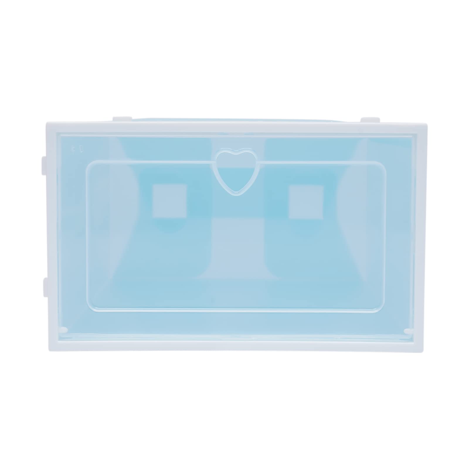Scatole per scarpe, 20 pezzi, impilabili, in plastica trasparente, set di scatole per scarpe pieghevoli (blu)
