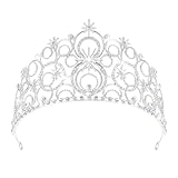 JITINX Crystal Crowns for Women, Crystal Bubble TiaraBride Royal Queen Headband Princess Headpieces for Women Bridal Wedding Prom Birthday Party Crowns (Silver)