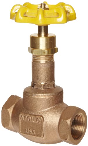 Apollo 121T Series Bronze Globe Valve, Class 125, Inline, Threaded Bonnet, Bronze Seat, 1/2" NPT Female #1