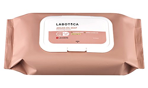 [Leaders Labotica] Argan Oil Deep Cleansing Tissue 50Ct 1 Pk (Makeup Remover Cleansing Towelettes & Wipes)