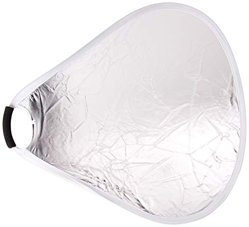CowboyStudio Photo Studio 24-Inch 2-in-1 Triangular Collapsible Disc Reflector, White / Silver