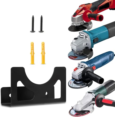Soporte de pared para amoladora angular Premium en acero inoxidable soporte de pared 115-125mm apto para muchos fabricantes, Einhell, Makita, Bosch, Dewalt, Flex(incl material de fijación)