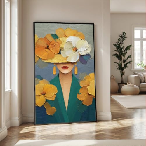 Portrait féminin de haute qualité, peinture à l'huile sur toile raffinée de 30x50 cm
