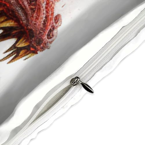 Housse de couette dragon chinois lit 2 personnes microfibre zippée - 6