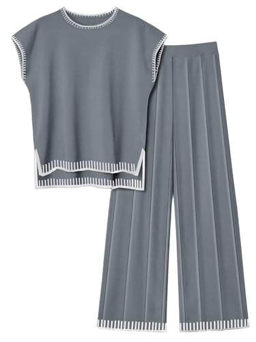 Ekouaer Womens Matching Sets Knit Sweater Sets 2 Pieces Outfits P...