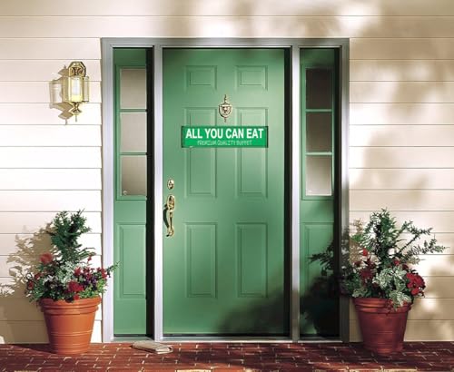 All You Can Eat Buffet Sign - Vintage Rustic Metal Street Sign, 16x4 Inch Retro Restaurant Wall Decor for Home, Diner or Patio