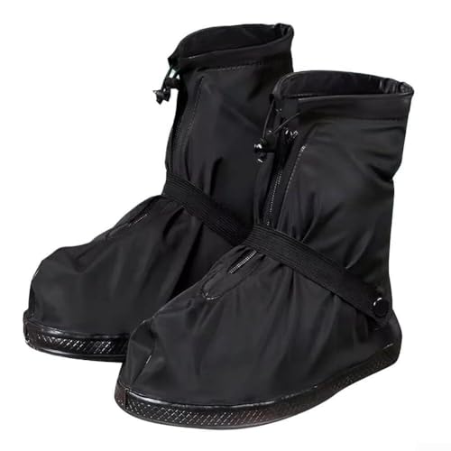 Aprilsunnyzone Fundas impermeables para zapatos, negras, antideslizantes, con cremallera, para ciclismo, viajes, jardinería, limpieza y lavado (4XL)