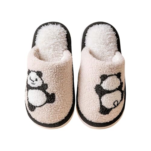 Toddler Fuzzy Slippers Cute Animal Graphic Flat House Shoes Plush Closed Toe Indoor Non Slip Soft Fuzzy Kids Slippers