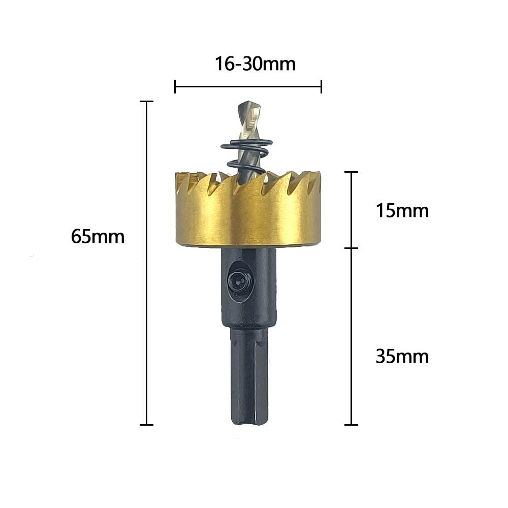5 szt. 16-30 mm zestaw otwornic HSS wiertło powlekane tytanem korona wiertnicza do stopu metalu narzędzie do cięcia drewna ze stali nierdzewnej, powlekane tytanem