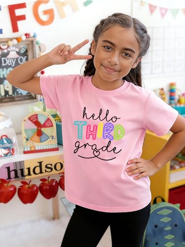 Image of First Day of School Shirt Girls Boys Preschool to 5th Grade Tshirt Kids Back to School Graphic Tee Tops