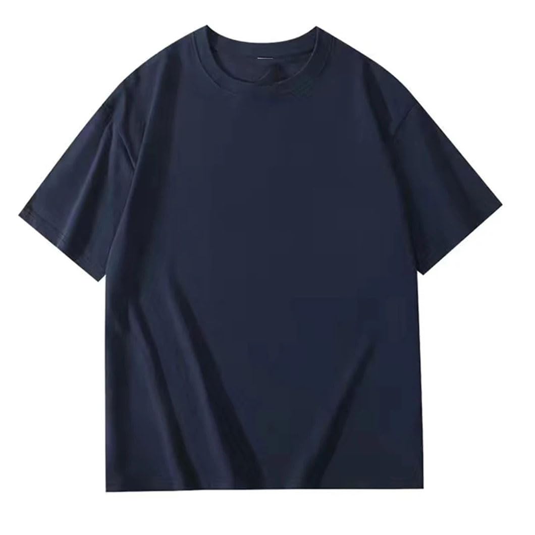 Męskie T-shirty z krótkim rękawem z bawełny, mocne, miękkie i lekkie, męskie, czarny, 3XL