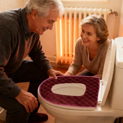 Asiento de inodoro térmico de 5 niveles con cojín suave y lavable 4