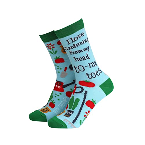 Sock Therapy, calzini in bambù da donna, calzini divertenti e divertenti, design intelligente, con stampa animale, comodi calzini traspiranti, antiscivolo, ottimo regalo, Amo il giardinaggio (Donne),