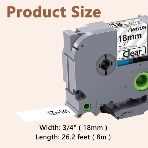 Hehua TZ141 3PK Compatible for Brother 18mm Label Maker Tape Black on Clear by hehua - Used condition - Image 6