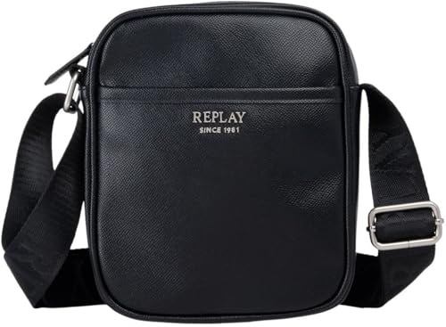 Sac à bandoulière Replay Fm3809 pour hommes en noir taille unique pour le quotidien