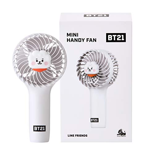 BT21 ミニ携帯扇風機 MINI HANDY FAN 2020年 新バージョン ハンディファン ストラップ付 扇風機 夏 涼しい 3段階 パワフル USB式 Micro 5pin ケーブル LEDランプ ボタン式 コンパクト 軽量