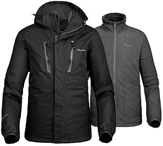 OutdoorMaster Men's 3-in-1 Ski Jacket - Winter Jacket Set with Fleece Liner Jacket