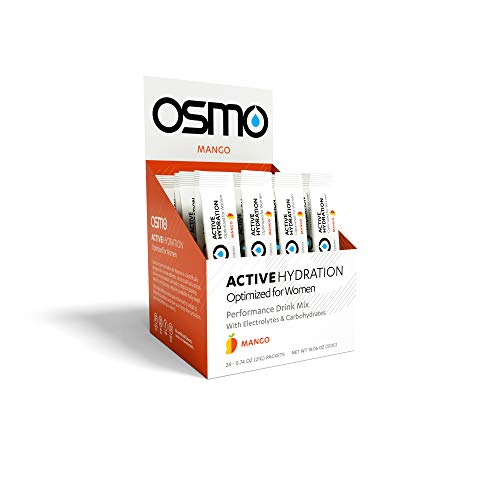 OSMO Nutrition - Active Hydration For Women - During-Exercise Hydration Powdered Drink Mix - Avoid Premenstrual Performance Decline - Improve Power Output & Endurance - Mango - 24 Single Servings