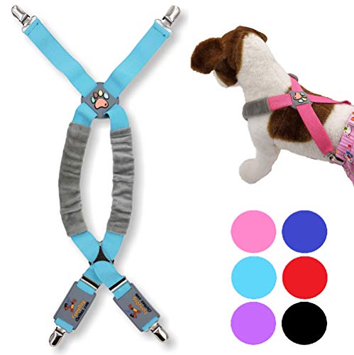 FunnyDogClothes Dog Suspenders for Pet Clothes Apparel Diapers Pants Skirt Belly Bands Small Medium and Large Dogs (L/XXL: 25lb - 100lb, Light Blue)