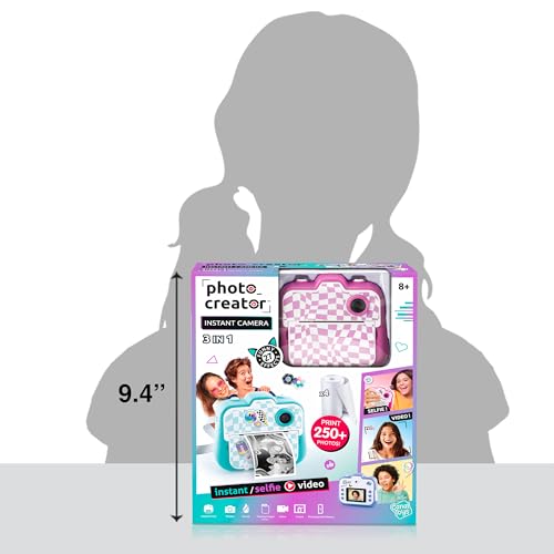 Image of Photo Creator 3-in-1 Instant Camera for Kids - Pink; Camera, Instant Printer & Photo Booth with Fun Frames & Filters