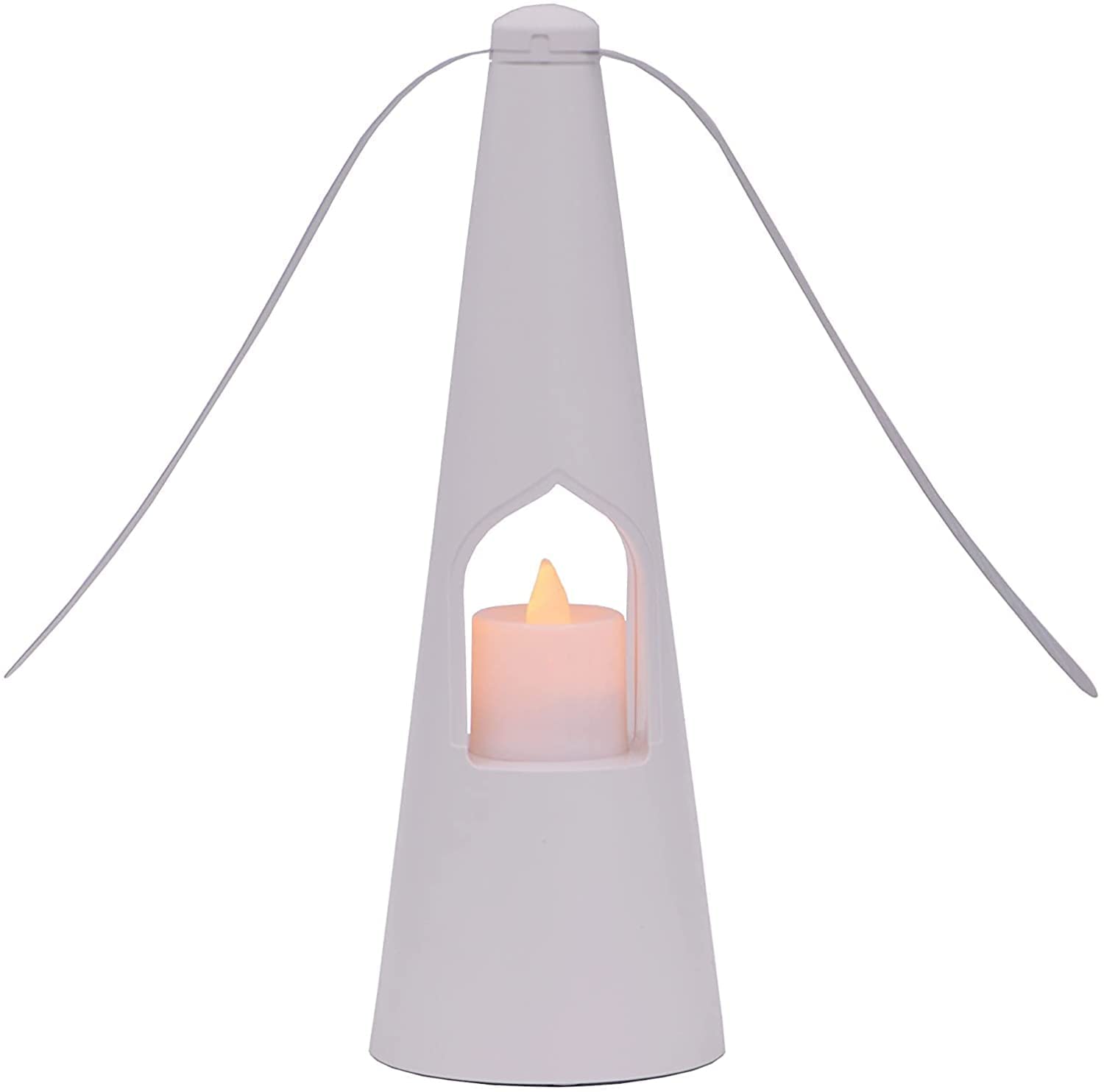 Fly Fans for Tables, Fans for Outdoor Table and Tabletop Fans with LED Tea Lights for Decorations, Lightweight Odor-Free Fly Repellent Fan, Keep Flies Away from Your Food Enjoy Outdoor Meal (White)