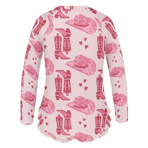 Image of CaTaKu Girls Rash Guard Swimsuit Long Sleeve One Piece Bathing Suit UPF 50+ Toddler Kids Zipper Ruffle Swimwear 3-12Y
