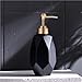 Produktbild Tangerniu Schwarze Seifenspender mit Goldener Pumpe nordischen modernen Stil 12oz Lotion Jar flüssige Keramikflasche Haushaltswaren for Bad Küche (Color : Schwarz)