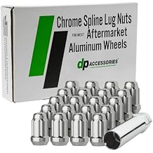 DPAccessories Lug Nuts Compatible with 2001-2006 Chrysler Sebring | Chrome Spline Style | Aftermarket Aluminum Wheels Only | Set of 20 Wheel Nuts & 1 Tool | DCRSBS02A-CH/1