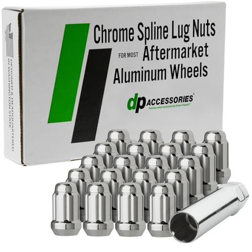 Image of DPAccessories Lug Nuts Compatible with 2017-2026 Chrysler Pacifica | Chrome Spline Style | for Aftermarket Aluminum Wheels Only | Set of 20 Wheel Nuts & 1 Tool | DCRPCM01A-CH /1