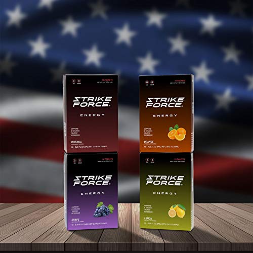 Image of Strike Force Energy Drink Mix - Orange Flavor - Natural Tasting Caffeine Drink - Turn Any Drink into a Healthy Energy Drink - Zero Calories, Keto Friendly, Sugar Free, Pre Workout (10 Liquid Packs)