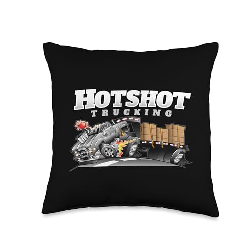 Hotshot Trucking Dually Truck And Trailer Dual Wheel Hauling Throw Pillow