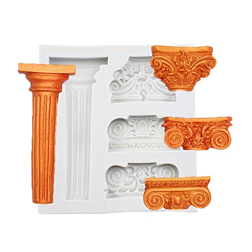 RELAND SUN Roman column Pillars Fondant Candy Mold for Sugarcraft, Cake Decoration, Pastry, Polymer Clay, Soap Making, Epoxy Resin, Crafting Projects