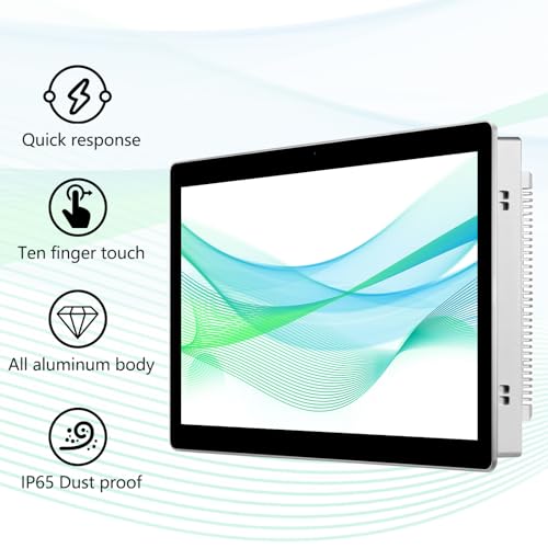 Image of 10.4 inch Aluminum Flat Embedded Industrial Touch Screen Monitor,HDMI /VGA /DVI Interface, Capacitive Touch Screen Monitor 10 Points Touch, IP65 Waterproof 800 x 600 @ 60Hz