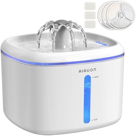 Cat Water Fountain,2.5L/84oz Pet Cat Fountain – Ultra Quiet Upgra...