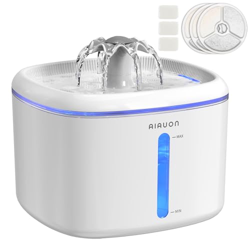 Cat Water Fountain，2.5L/84oz Pet Cat Fountain – Ultra Quiet Upgraded Automatic Pet Water Dispenser with 3 Replaceable Filters, Indoor Cat & Dog Drinking Bowl (W01Pro)