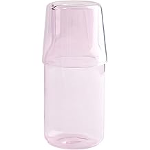 Clear Glass Bedside Night Water Carafe Tumbler Set