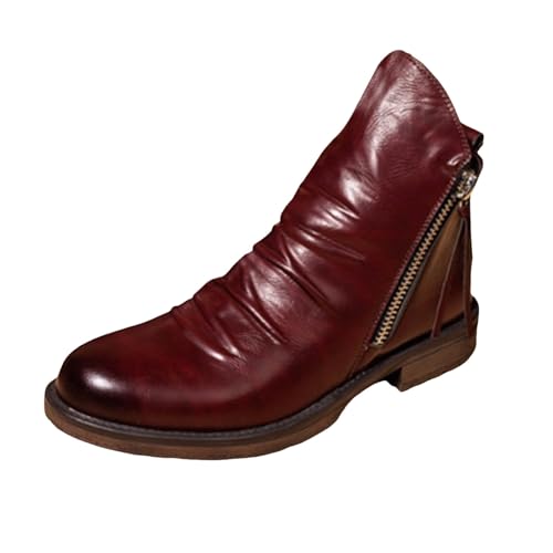 Botas Chukka para hombre, talla 10, botas de mochilero para hombre, botas de senderismo y caminar, botas de piel de talle alto, botas de ajuste ancho, botas de moto para hombre, botas marrones para