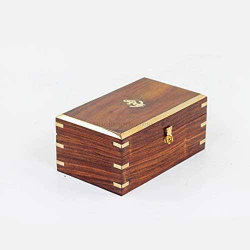 Nagina International Wooden Chest With Pirate's Anchor | Wood Crafted Box | Jewlery Decor
